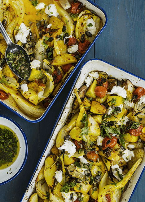 LEMON ROAST VEGETABLES WITH SCAMORZA