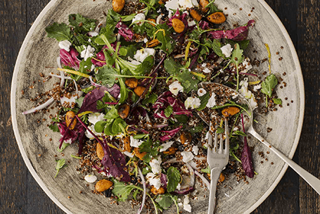 SOUR CHERRY, RED QUINOA & SPICED ALMOND SALAD